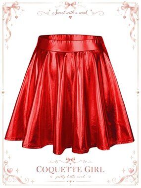 Women's High Waisted Pleated Mini Skater Skirt Sequin A-Line Flared